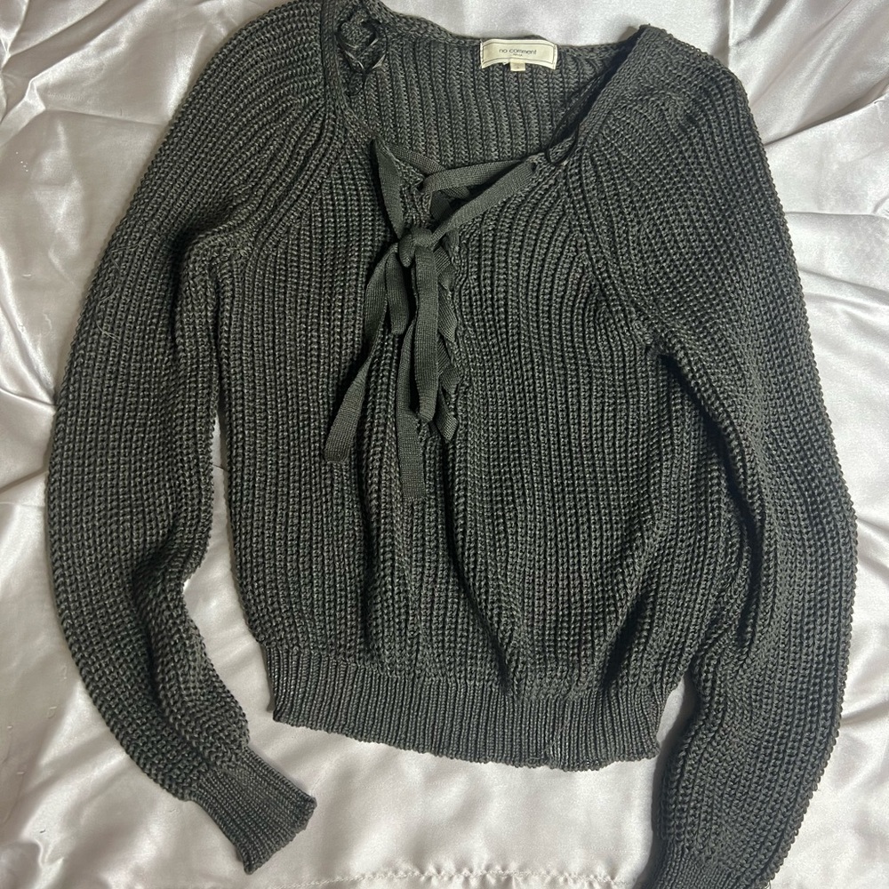 Gray/Dark Green Sweater